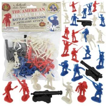 BMC Revolutionary War Yorktown Artillery Crews--32 piece Plastic Soldiers & Cannon #52443