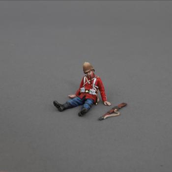 Dead Private Seated with Spear in Chest, 24th Regiment of Foot, Anglo-Zulu Wars--single seated figure with spear and gun #52446