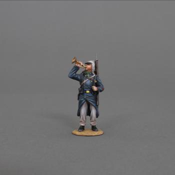 French Legionnaire Bugler Standing Blowing Horn--single figure with backpack and slung rifle #52448