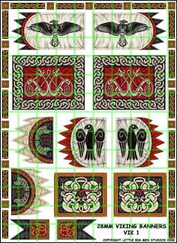 Viking Banner Sheet 3--28mm Viking Banners to fit Victrix Ltd. miniatures--Special Order:  Takes 2 to 3 weeks #52459