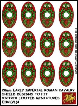 Early Imperial Roman Cavalry Shield Transfers 4--28mm Early Imperial Roman Cavalry Shield designs to fit Victrix Ltd. miniatures--Special Order:  Takes 2 to 3 weeks #52488