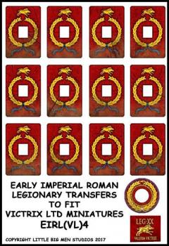 Early Imperial Roman Legionary Shield Transfers 4--28mm Early Imperial Roman Legionary Transfers to fit Victrix Ltd. miniatures--Special Order:  Takes 2 to 3 weeks #52492