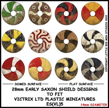 Early Saxon Shield Designs 5--28mm Early Saxon shield designs to fit Victrix Ltd. miniatures--Special Order:  Takes 2 to 3 weeks #52497