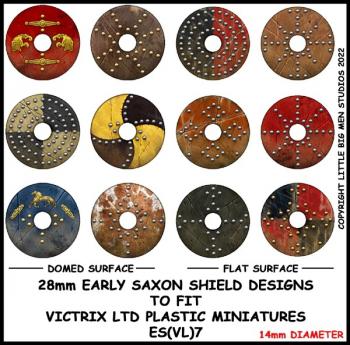 Early Saxon Shield Designs 7--28mm Early Saxon shield designs to fit Victrix Ltd. miniatures--Special Order:  Takes 2 to 3 weeks #52498