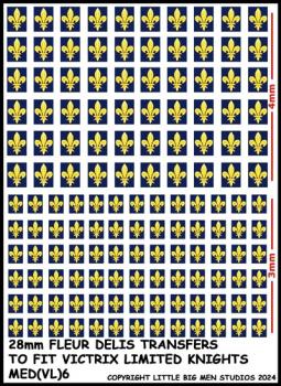 Fleur De Lis - Medieval Shield Transfers 6--28mm Fleur De Lis transfers to fit Victrix Ltd. Knights miniatures--Special Order:  Takes 2 to 3 weeks #52514