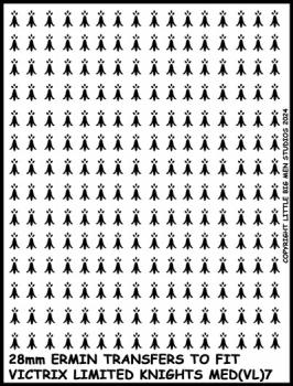 Ermin Symbols - Medieval Shield Transfers 7--28mm Ermin transfers to fit Victrix Ltd. Knights miniatures--Special Order:  Takes 2 to 3 weeks #52515