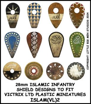 Islamic Infantry Shield Transfers 2--Islamic Infantry shield designs to fit 28mm Victrix Ltd. miniatures--Special Order:  Takes 2 to 3 weeks #52534