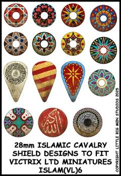 Islamic Cavalry Shield Transfers 6--Islamic Infantry shield designs to fit 28mm Victrix Ltd. miniatures--Special Order:  Takes 2 to 3 weeks #52538