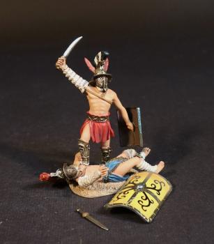 “Victory”, "Hail, Emperor, Those Who Are About to Die Salute You," Gladiators--Gladiator figure standing over opponent figure with loose sword and shield #52552