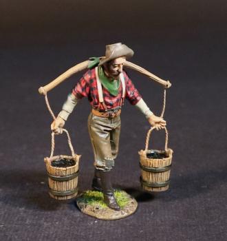 Image of The Waterboy #1, The Gold Rush--single walking figure with yoke holding two water buckets #52558