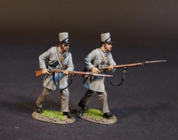 Two Infantrymen Advancing with Bayonets Fixed, 2nd Wisconsin Infantry Regiment, 1861, The First Battle of Bull Run, 1861, ACW, 1861-1865--two figures #52570