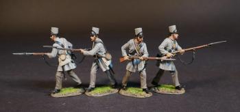 Four Infantrymen Advancing with Bayonets Fixed, 2nd Wisconsin Infantry Regiment, 1861, The First Battle of Bull Run, 1861, ACW, 1861-1865--four figures #52571