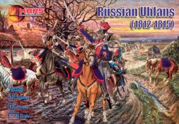 1/72 Russian Uhlans, Napoleonic Wars 1812-15--12 mounted figures in 6 poses with 12 horses in 12 horse poses--AWAITING RESTOCK. #45801