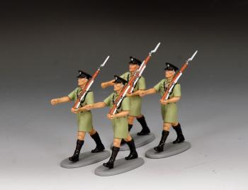 A Set of Four RHKP Constables Marching with Rifle & Bayonet, Hong Kong, All Our Yesterdays--four marching figures #52608