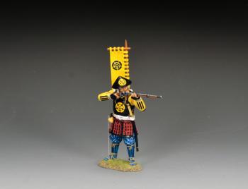 Standing Firing Arquebusier, The Battle of Sekigahara, 1600--single standing figure with sashimono #52615