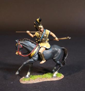 Samnite Warrior (yellow tunic with black trim), The Samnites, Armies and Enemies of Ancient Rome--single mounted figure (ready to throw to the rear on the left side; one javelin in right hand, two javelins in left) #52691