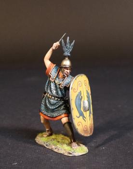Principes (yellow shield), The Roman Army of the Mid Republic, Armies and Enemies of Ancient Rome--single figure gladius raised to strike, shield forward #52695