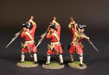Three Line Infantrymen Defending, Dejean's Regiment of Foot, Cumberland's Army, The Battle of Culloden, 16th April 1745, The Jacobite Rebellion, 1745--three figures thrusting bayonets downward #52703