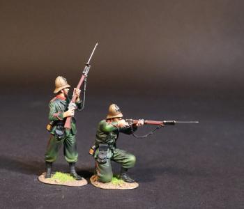 Two Infantrymen (standing ready; kneeling firing), 3rd Battalion 60th King's Royal Rifle Corps, The Eshowe Relief Column, The Battle of Gingindhlovu, 2nd April 1879, The Anglo Zulu War--two figures #52709