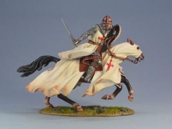 Livonian Knight Holding Sword--Off-White Variant, The Battle of Legnica, 1241--single mounted figure charging #52743