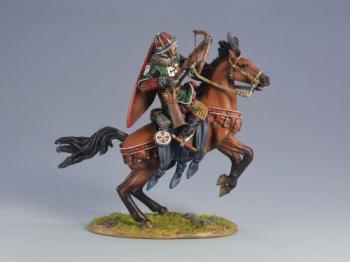 Livonian Knight with Crossbow--Green Variant, The Battle of Legnica, 1241--single mounted figure on rearing horse #52744