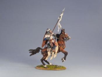 Livonian Knight with Lance--White Variant, The Battle of Legnica, 1241--single mounted figure on rearing horse #52747