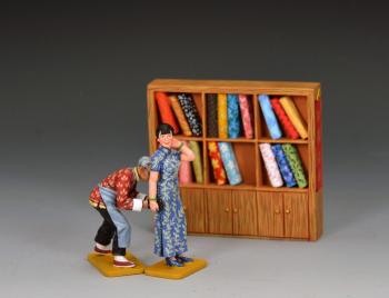The Tailor's Shop Set #1 (Matt)--two figures and cabinet #52757