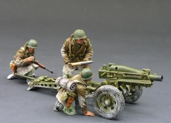 U.S. 75mm Pack Howitzer with 3 Man Paratrooper Crew--RETIRED--LAST ONE!! #0