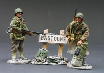 Image of Welcome to Bastogne--Road Sign and two figures--RETIRED. - LAST ONE! 