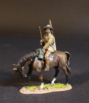 Image of Native Horseman, Natal Native Horse, The Eshowe Relief Column, The Battle of Gingindhlovu, 2nd April 1879, The Anglo Zulu War--single mounted figure looking left, gun pointed up #52850