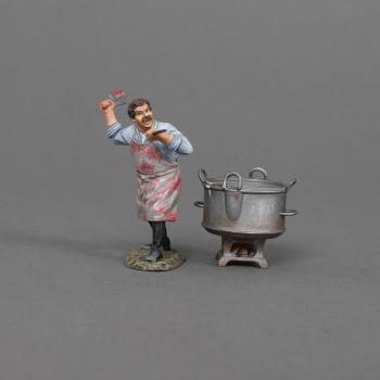 Image of The Fighting Cook, sometimes known as the Butcher of Rorkes Drift!, 24th Regiment of Foot, Anglo-Zulu Wars--single figure wielding two knives and large cooking pot #52862