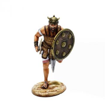 Image of Egyptian Sherden Guardian, Ancient Egyptians, Ancient Biblical Wars--single running figure with straight sword and round shield #52902