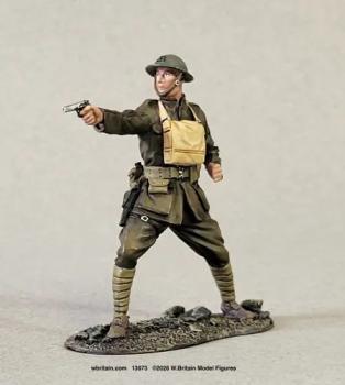 Image of U.S. Marine NCO Firing M1911 Pistol, Belleau Wood, 1918--single figure #52935