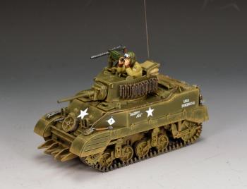 The M5A1 Stuart Bocage Buster--tank, commander figure, and MG #52953