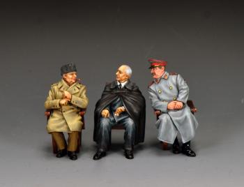 ‘YALTA 1945’--three seated figures (Winston Churchill, Franklin D. Roosevelt, Joseph Stalin) #52954