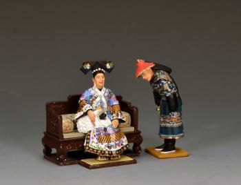 The Dowager Empress Cixi--seated figure, throne, standing bowing figure #52958