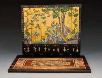 The Imperial Display Board--Carpet Base (22cm x 27cm) & Chinese Screen Backdrop (17cm x 19cm) #52961