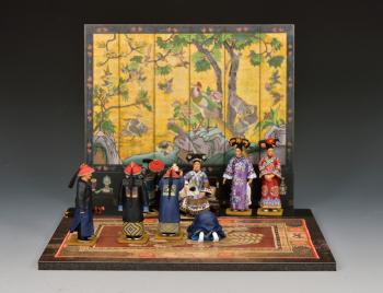 The Dowager Empress Complete Combination Set--eight figures, throne, display base, & display screen #52962
