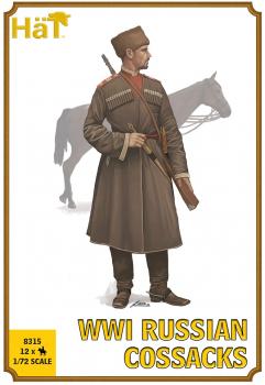 WWI Russian Cossacks--12 figures in 5 poses and 12 horses in 4 horse poses #52985