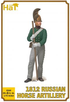 1/72 1812 Napoleonic Russian Horse Artillery with 10 lb. (1/4 pud) Unicorn gun--28 figures in 7 poses and 4 cannon #52988