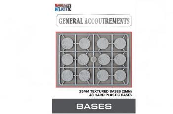 25MM Texture Bases (2MM)--48 hard plastic bases (round) #52990