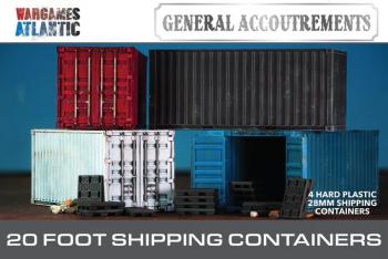20-Foot Shipping Containers--four hard plastic 28mm shipping containers #52992