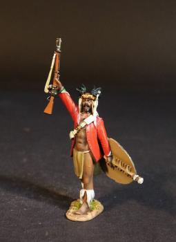 Zulu Warrior with Martini Henry, The inGobamakhosi Regiment, The Zulu Impi, Battle of Gingindhlovu, 2nd April 1879--single figure in British redcoat #53021