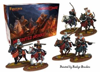 28mm Samurai Wars:Mounted Monks --sixteen unassembled mounted plastic figures- #53027