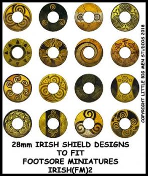 Irish Shield Designs 2--shield designs to fit 28mm Irish Warriors Footsore Miniatures--Special Order:  Takes 2 to 3 weeks #53047