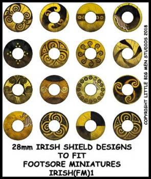 Irish Shield Designs 1--shield designs to fit 28mm Irish Warriors Footsore Miniatures--Special Order:  Takes 2 to 3 weeks #53048