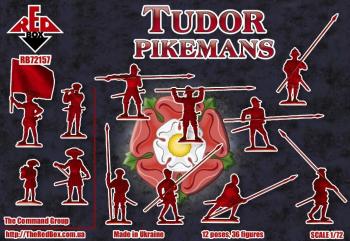 Red Box 72157 Tudor Pikemen16th Century 36 figures in 12 posess (unpainted)--FIVE IN STOCK. #53050