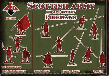 Red Box 72159 Scottish Army - Pikemen 16th  Century 36 figures in 12 posess (unpainted)--FIVE IN STOCK. #53052