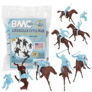 BMC Classic Marx Civil War Cavalry--16 piece Powder Blue Plastic Figure Playset #53053