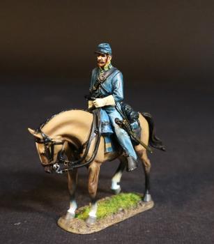 Image of Cavalry Trooper, Union Cavalry Corps, The Army of the Potomac, The Battle of Brandy Station, June 9th, 1863, ACW, 1861-1865--single mounted figure on walking horse (tan) #53125